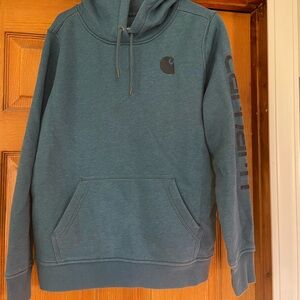 Carhartt Men's Teal Hoodie with Logo